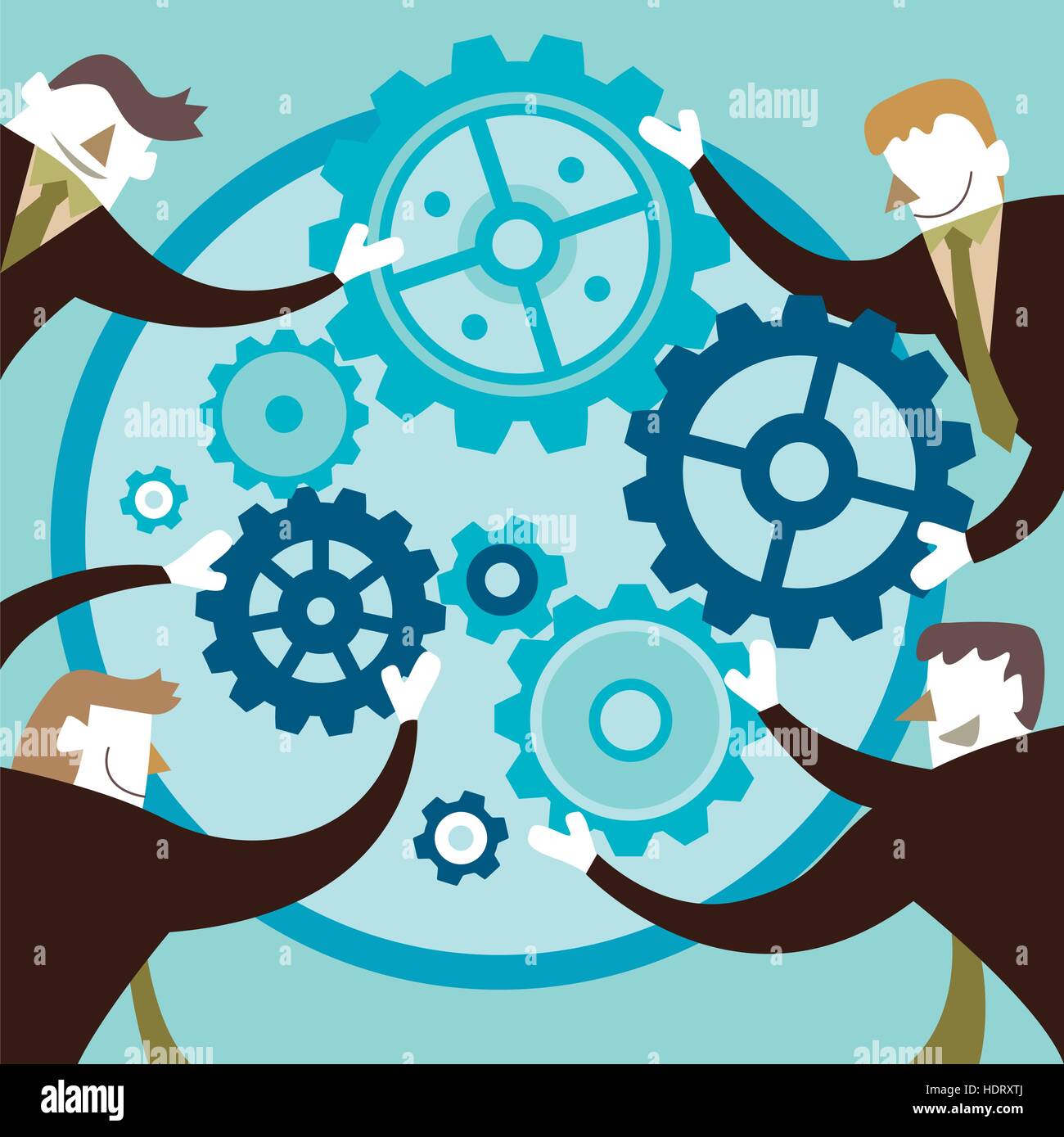 flat design vector illustration concept of team work Stock Vector Image ...
