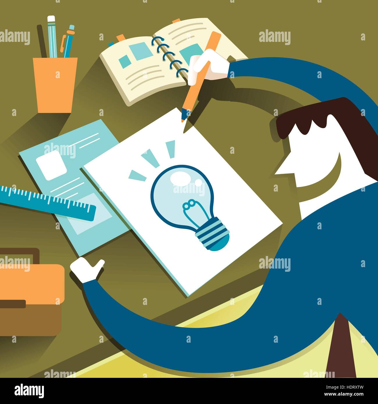 Inventor of the compass Stock Vector Images - Alamy