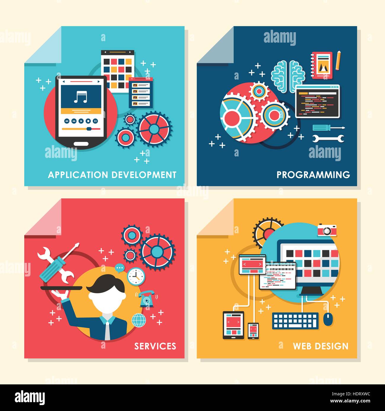 flat design concept illustration for web design, application ...