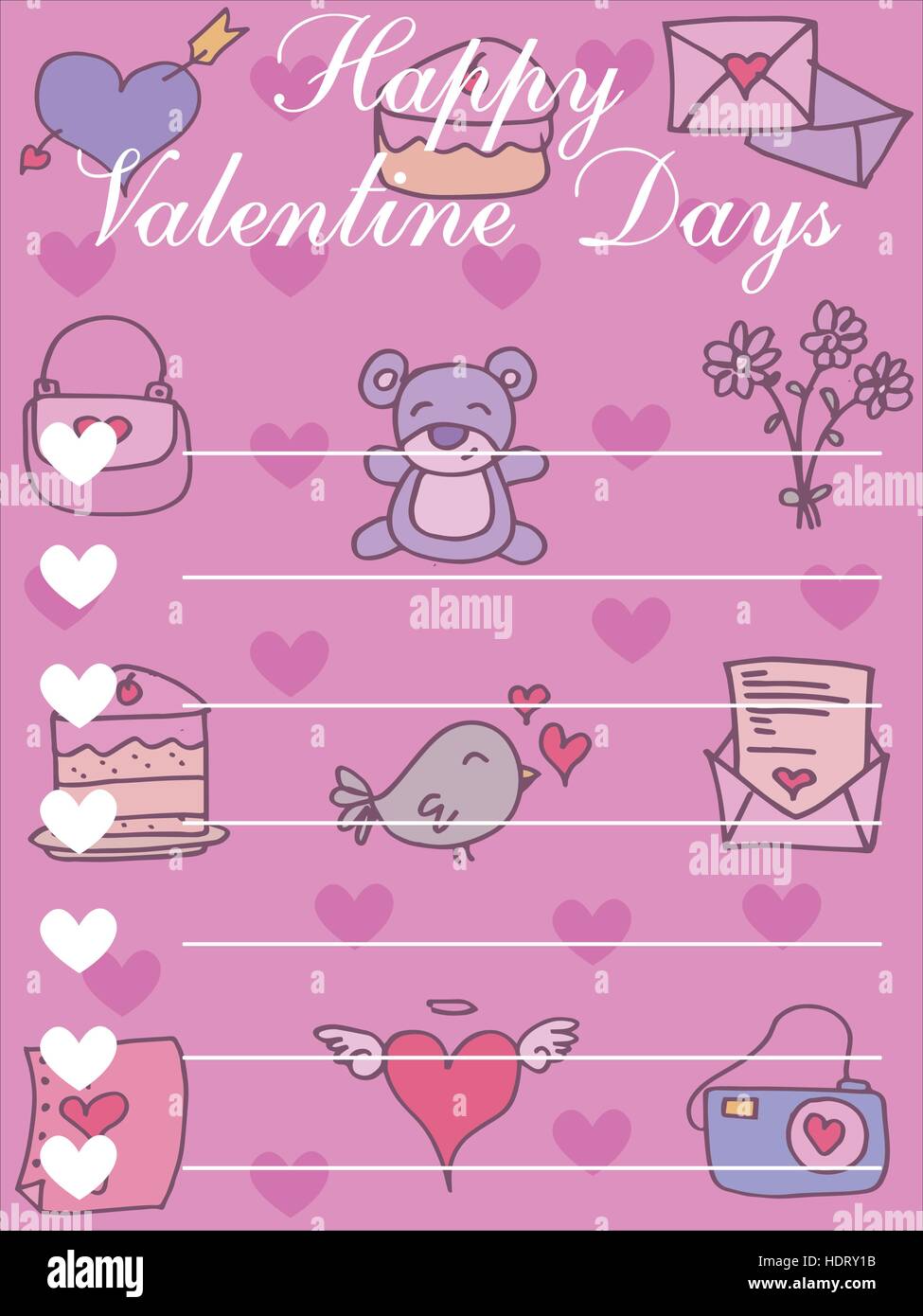 Illustration of Greeting card valentine Stock Vector Image & Art - Alamy