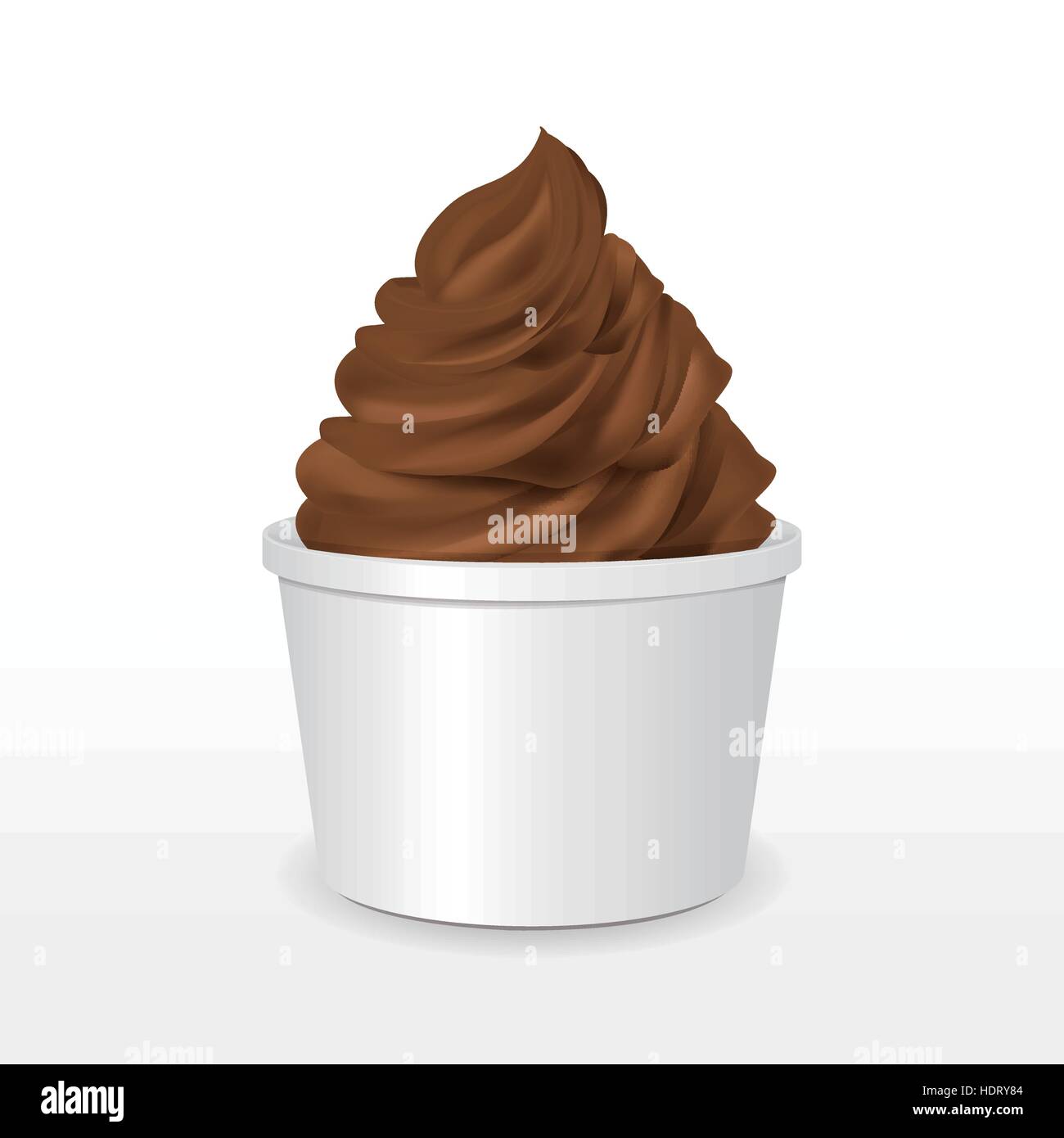 blank paper cup with chocolate ice cream isolated over white background ...