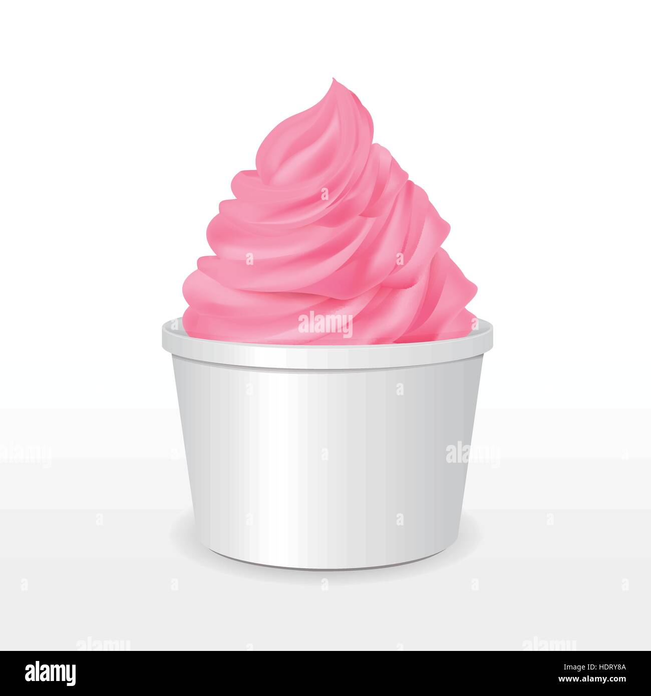 blank paper cup with strawberry ice cream isolated over white ...