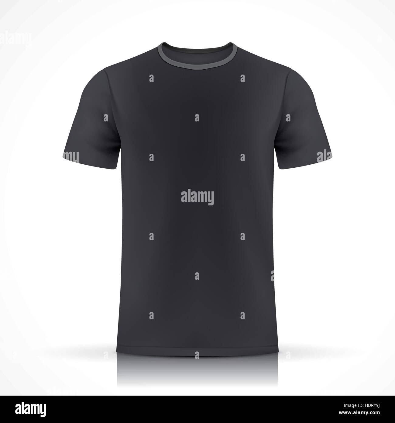 black Tshirt template isolated on white background Stock Vector Image