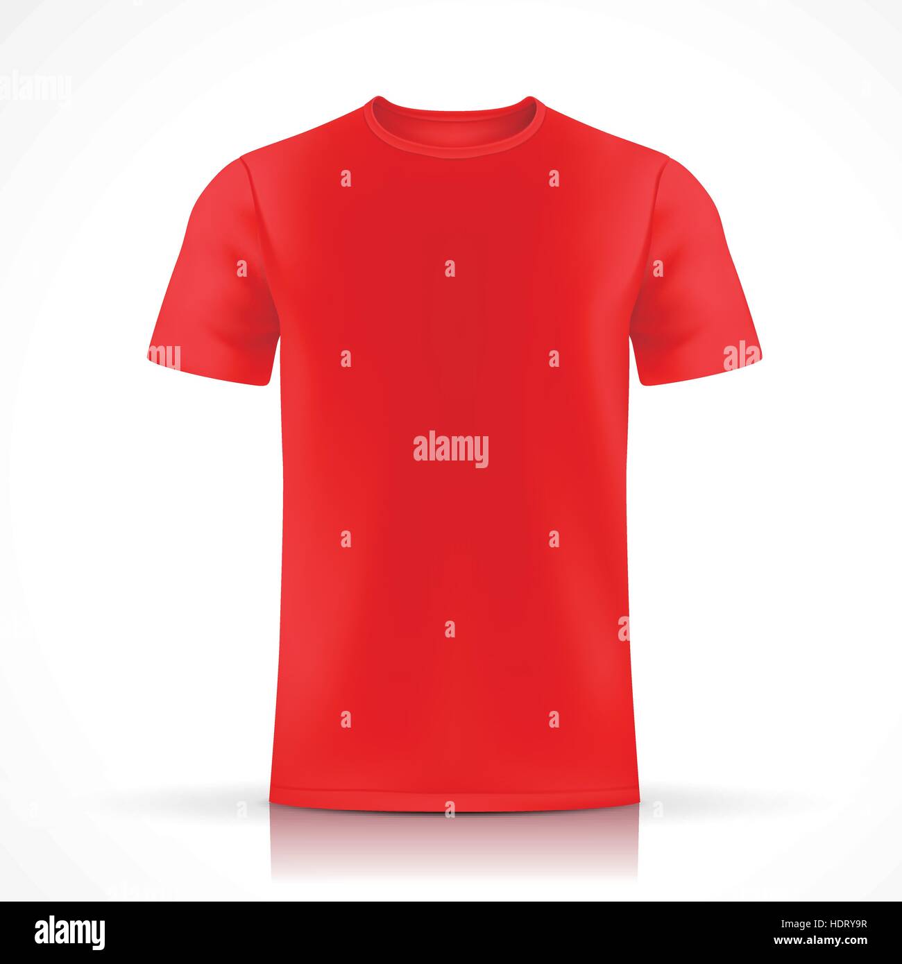 red Tshirt template isolated on white background Stock Vector Image