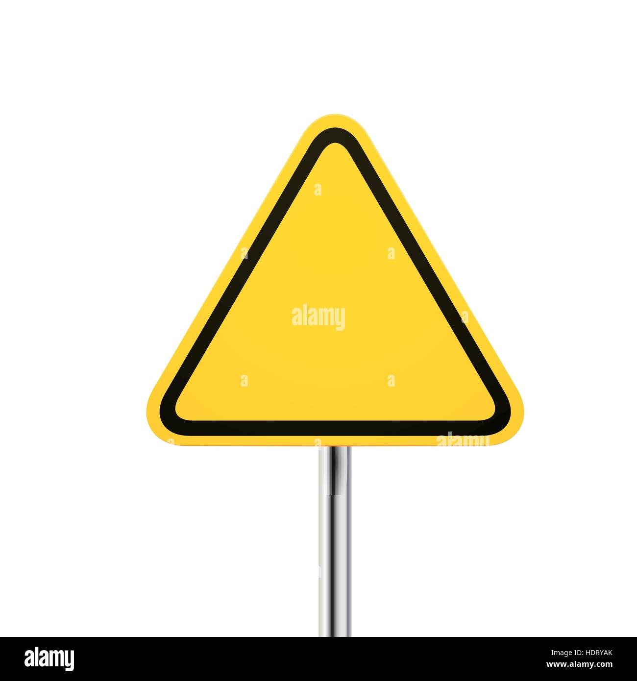 blank warning yellow road sign over white background Stock Vector Image ...