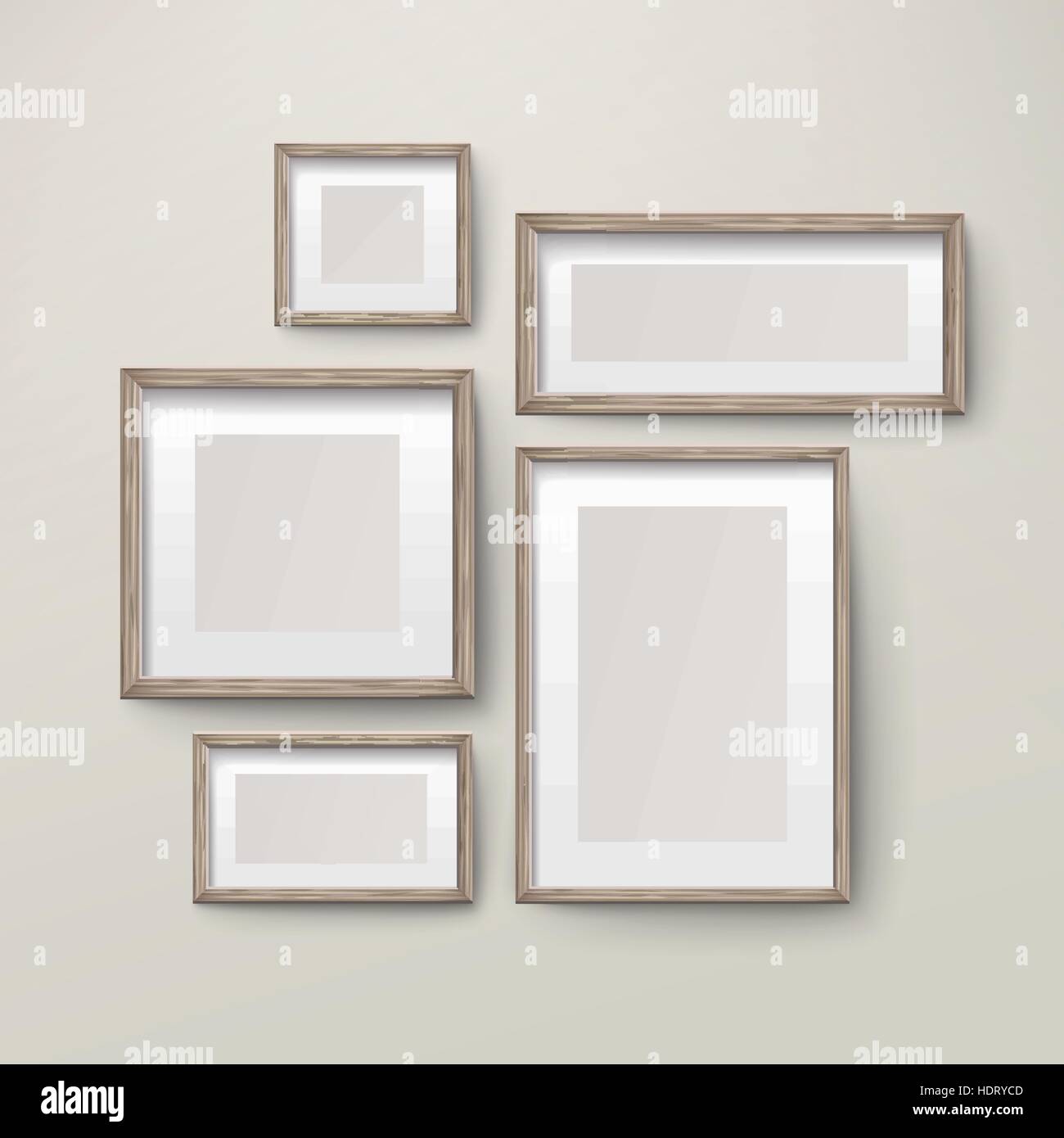 blank wooden frames template set on the wall Stock Vector Image & Art ...