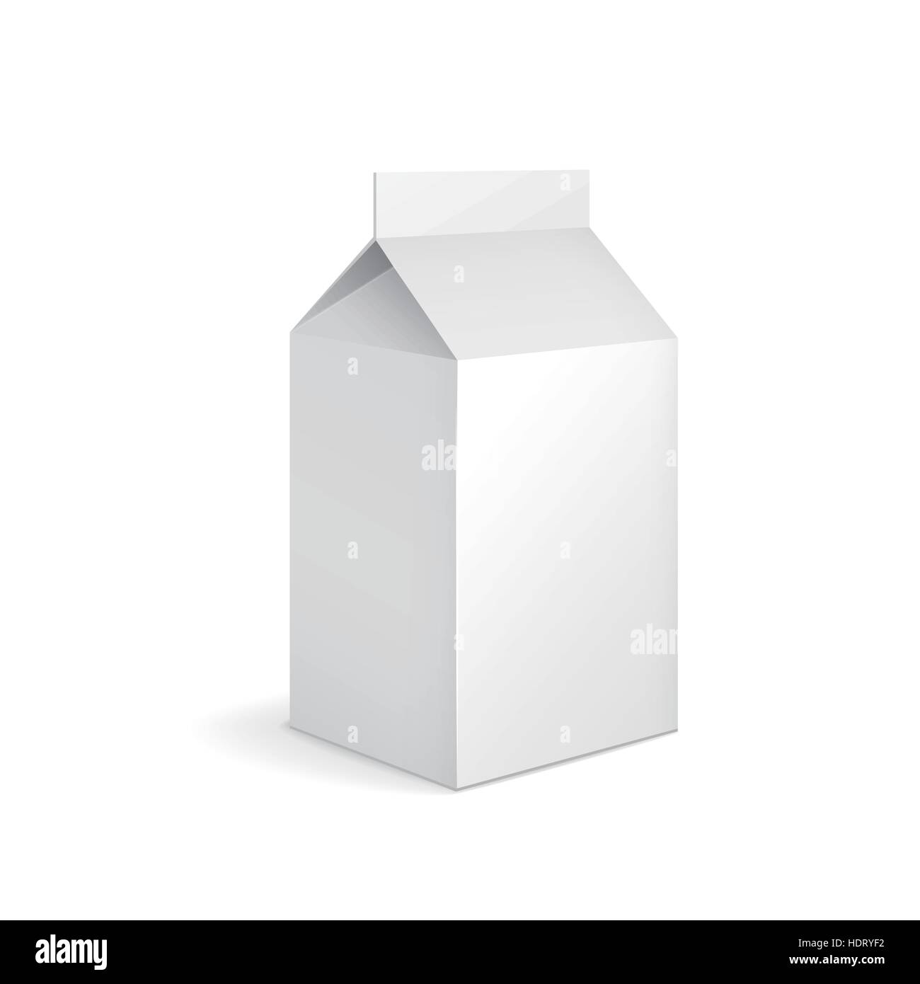 blank milk carton package isolated on white Stock Vector