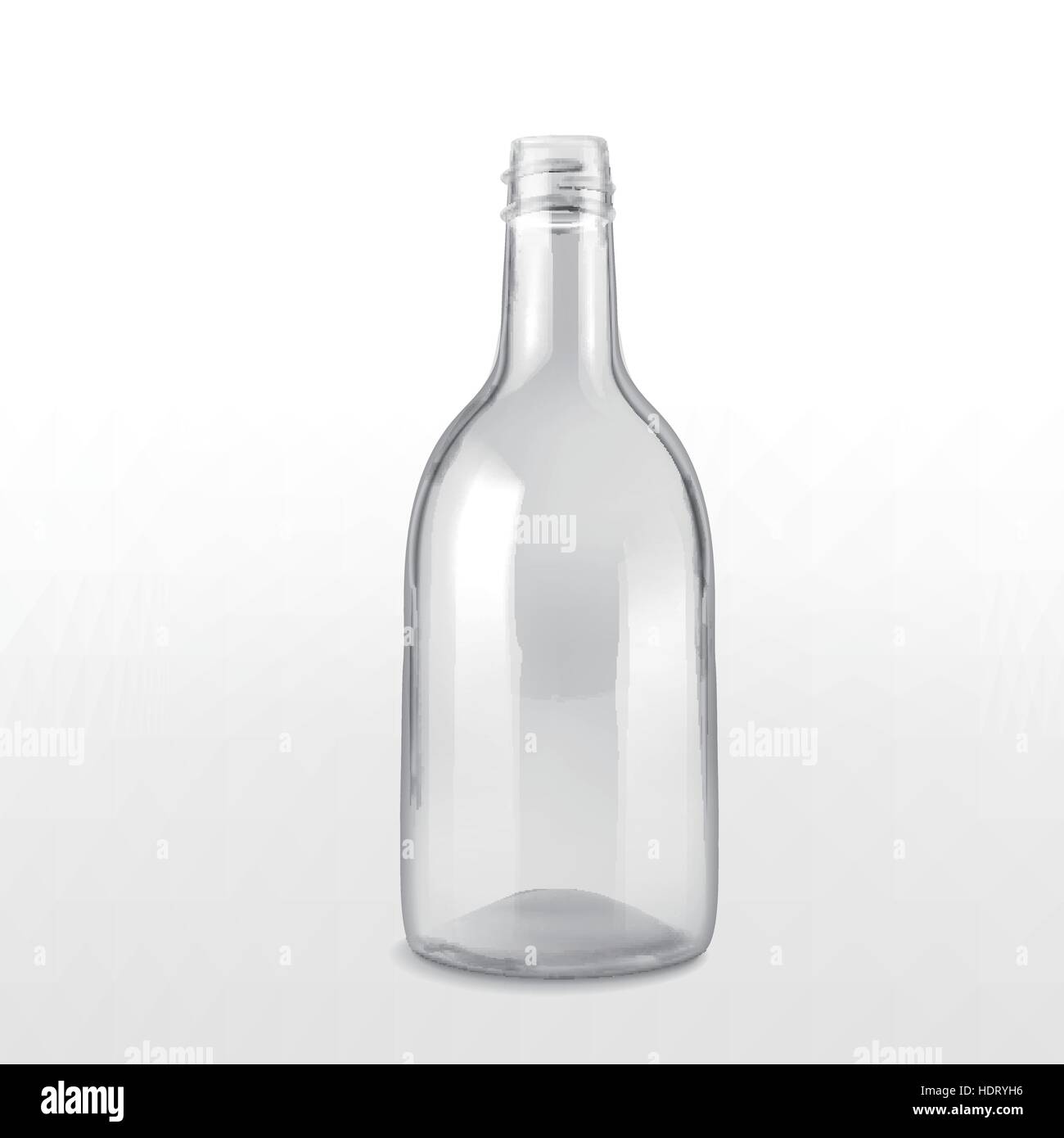 empty glass bottle isolated on white background Stock Vector