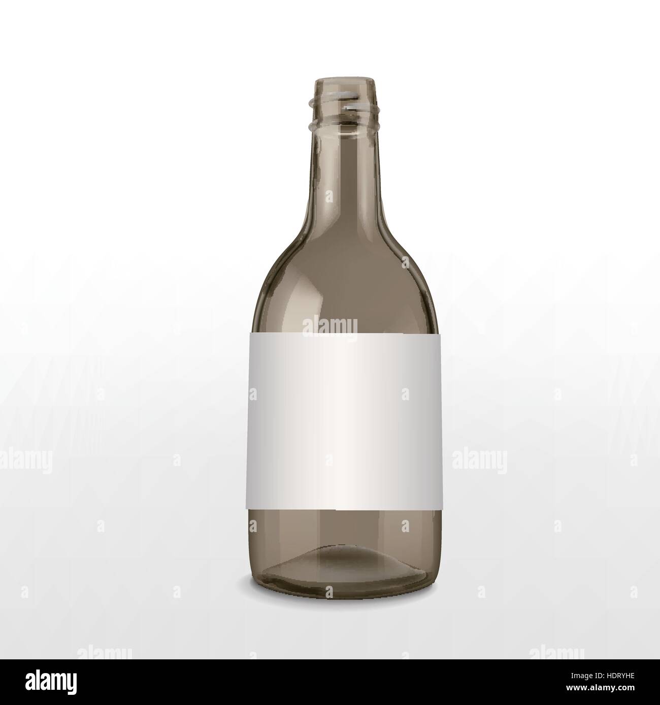 empty brown glass bottle isolated on white background Stock Vector