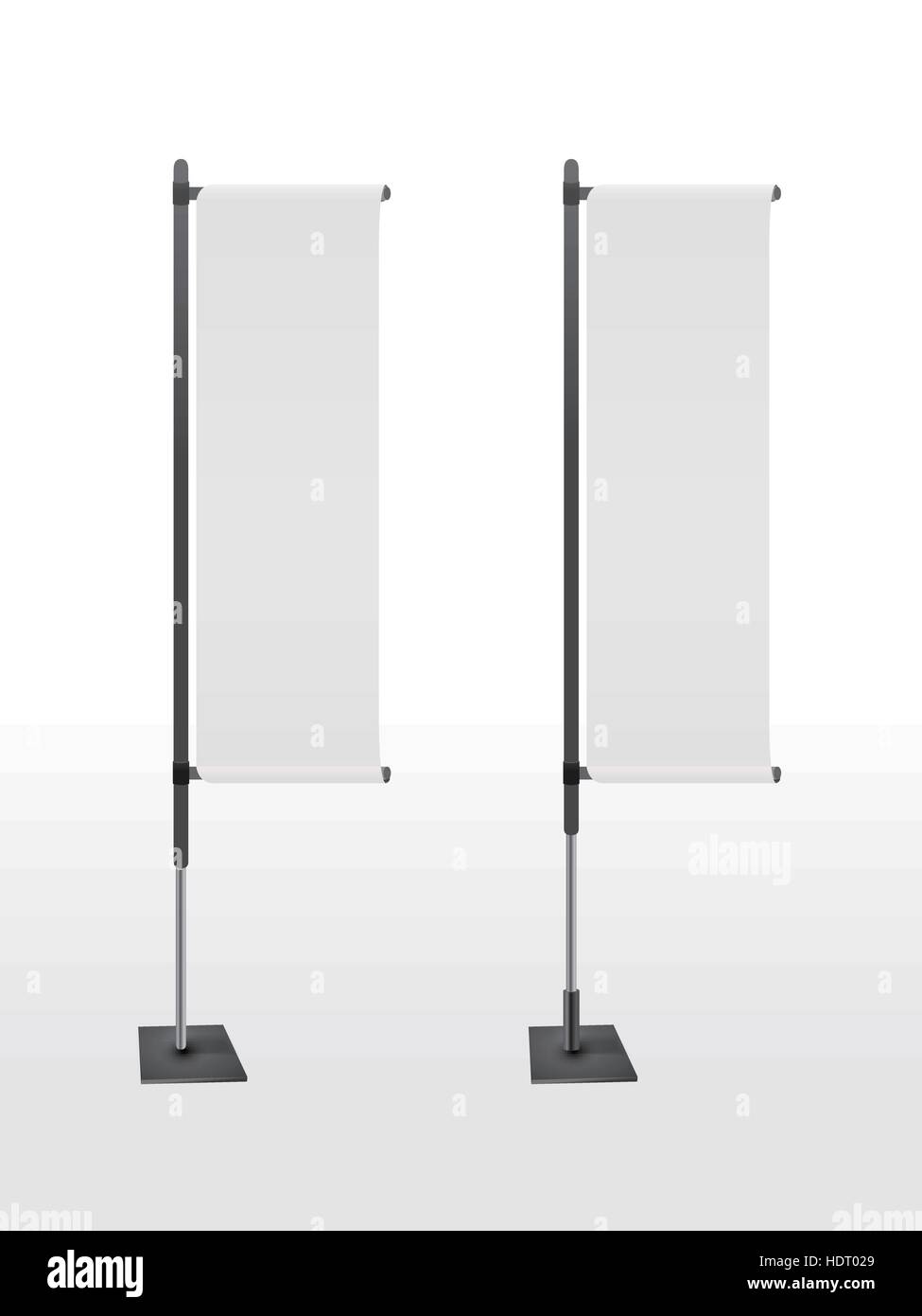 blank banner flags set isolated on white background Stock Vector Image