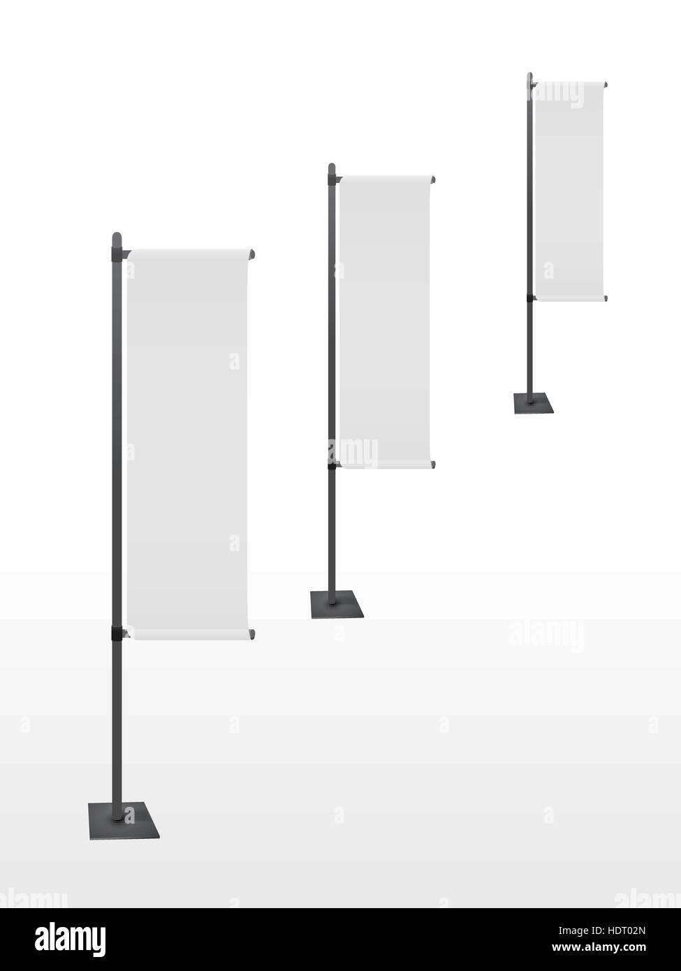 blank banner flags set isolated on white background Stock Vector Image