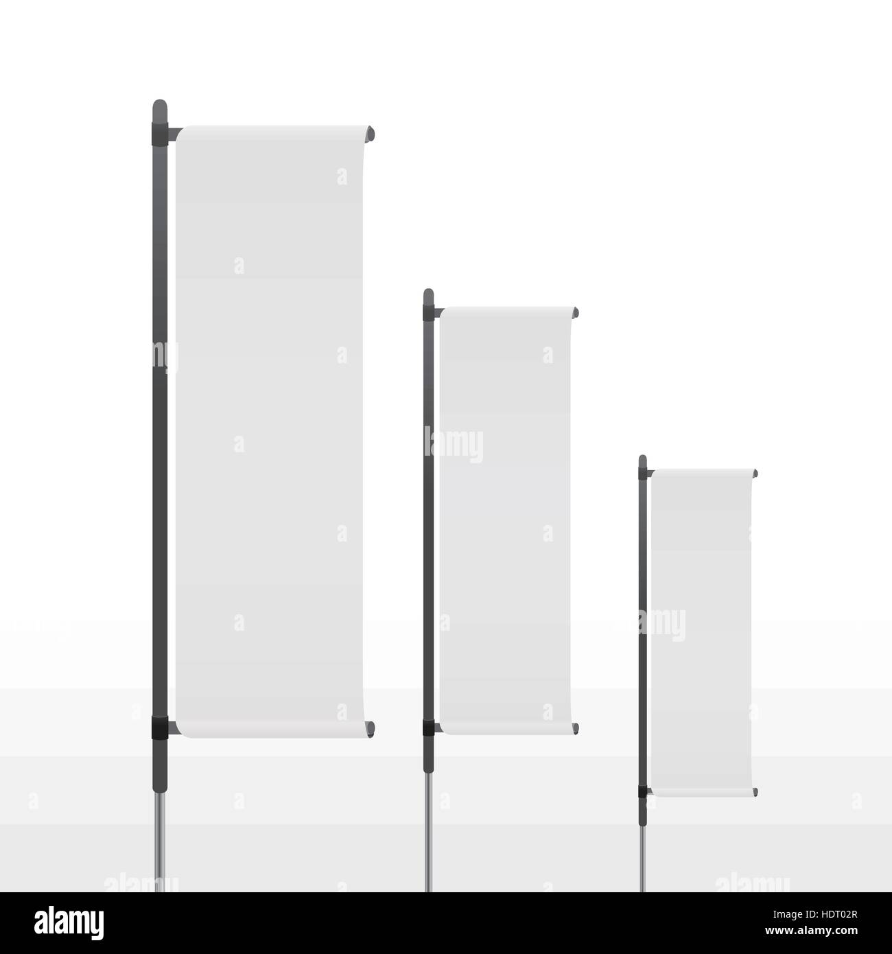 blank banner flags set isolated on white background Stock Vector Image