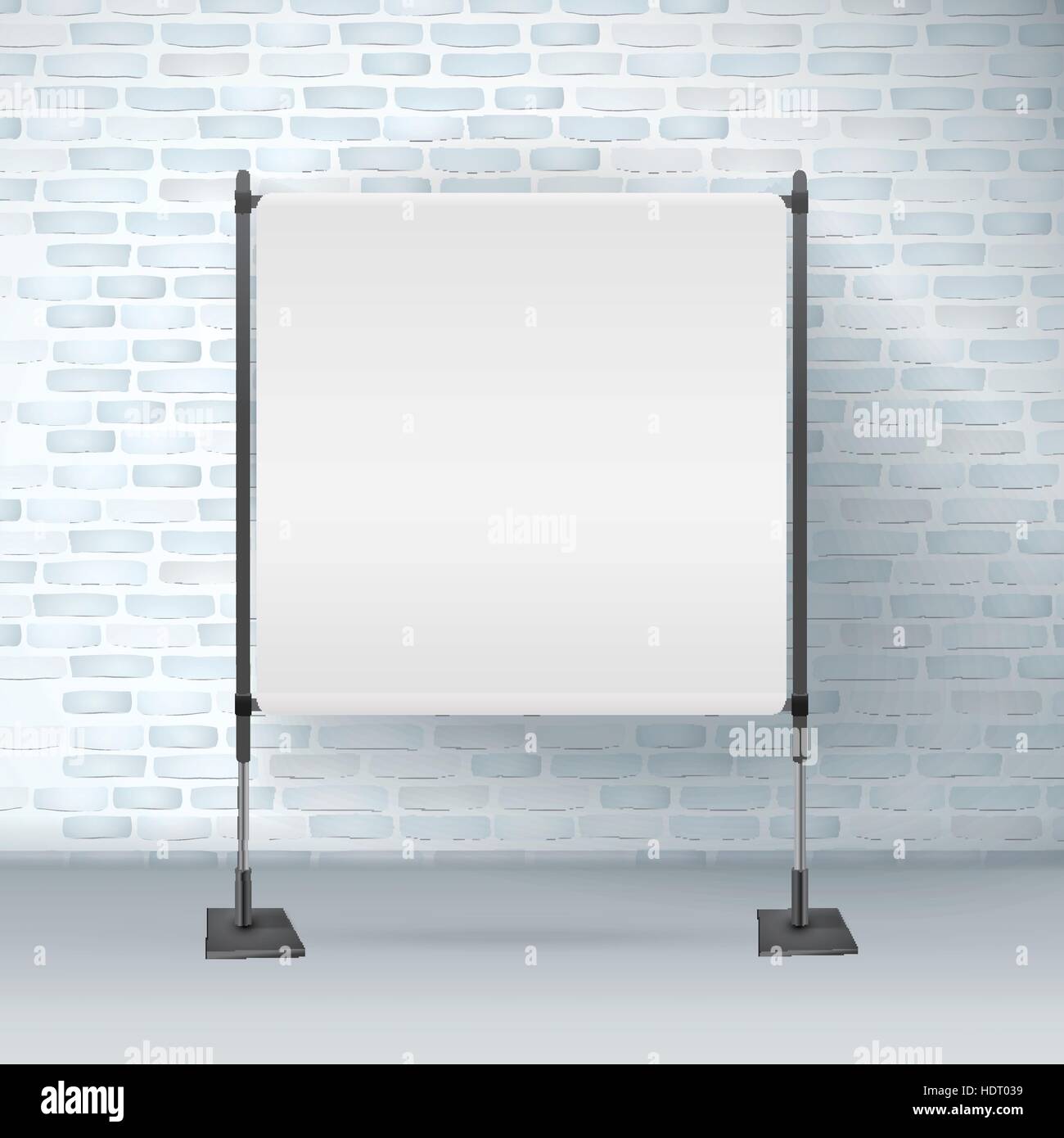 blank projector screen isolated on brick wall Stock Vector