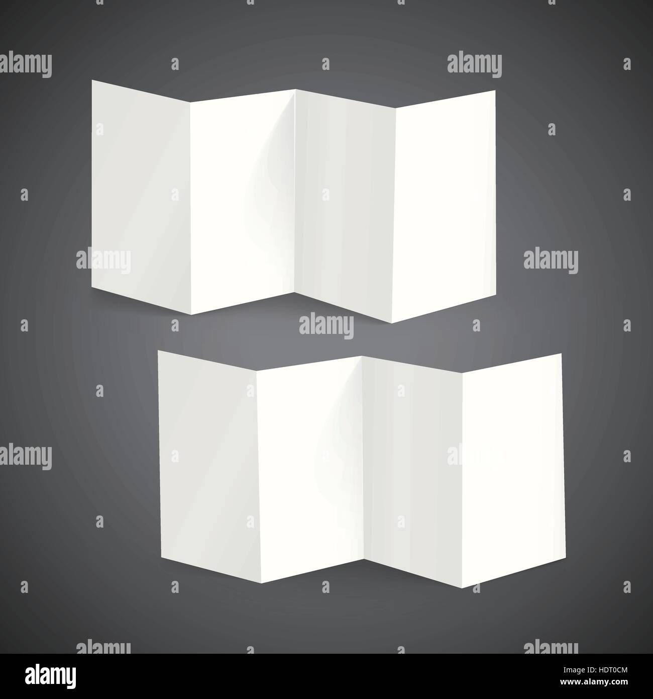 blank folded paper flyer isolated on black Stock Vector Image & Art Alamy