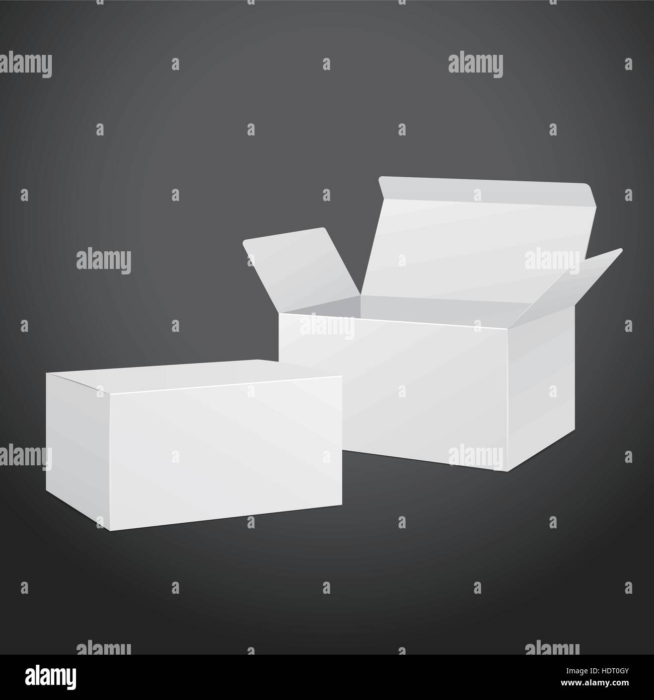 blank carton set isolated on black background Stock Vector Image & Art