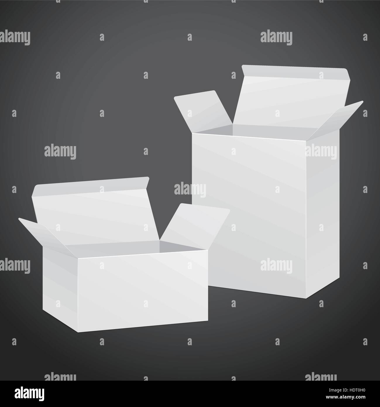 blank carton set isolated on black background Stock Vector Image & Art