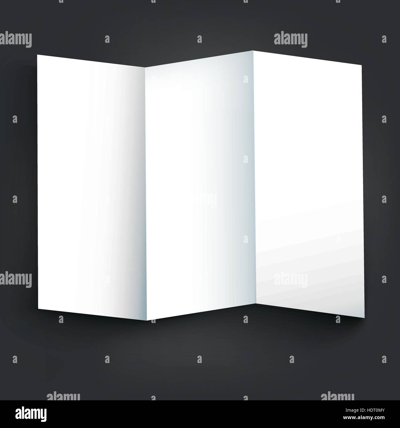 blank tri-fold brochure design isolated on black Stock Vector Image ...