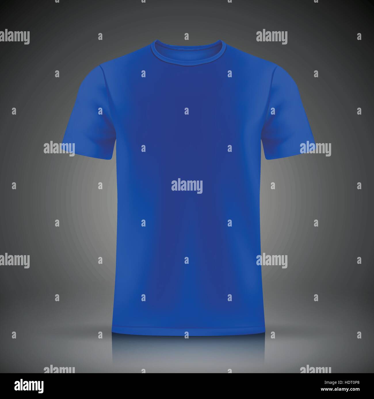 blue T-shirt template isolated on black background Stock Vector Image