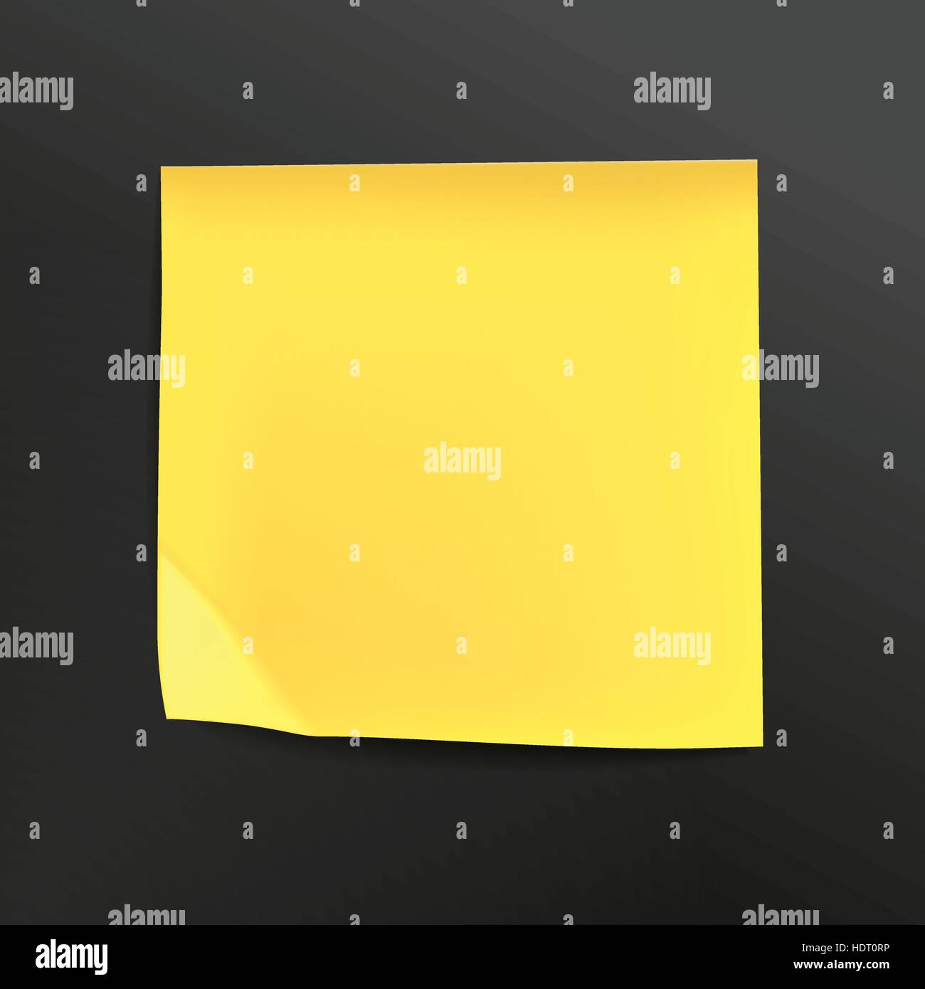yellow note paper isolated on black background Stock Vector Image & Art ...