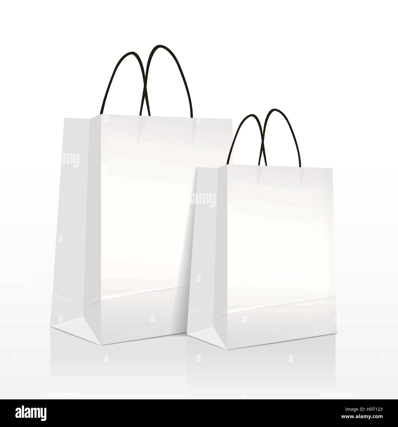 white paper bags set isolated on white background Stock Vector Image ...