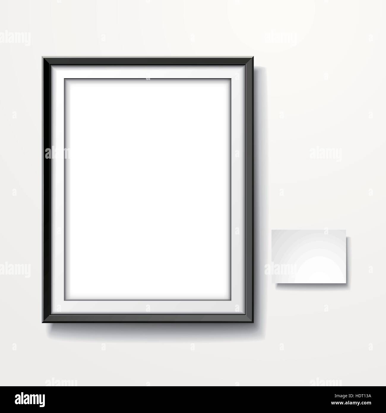 blank picture frame with label isolated on white Stock Vector Image