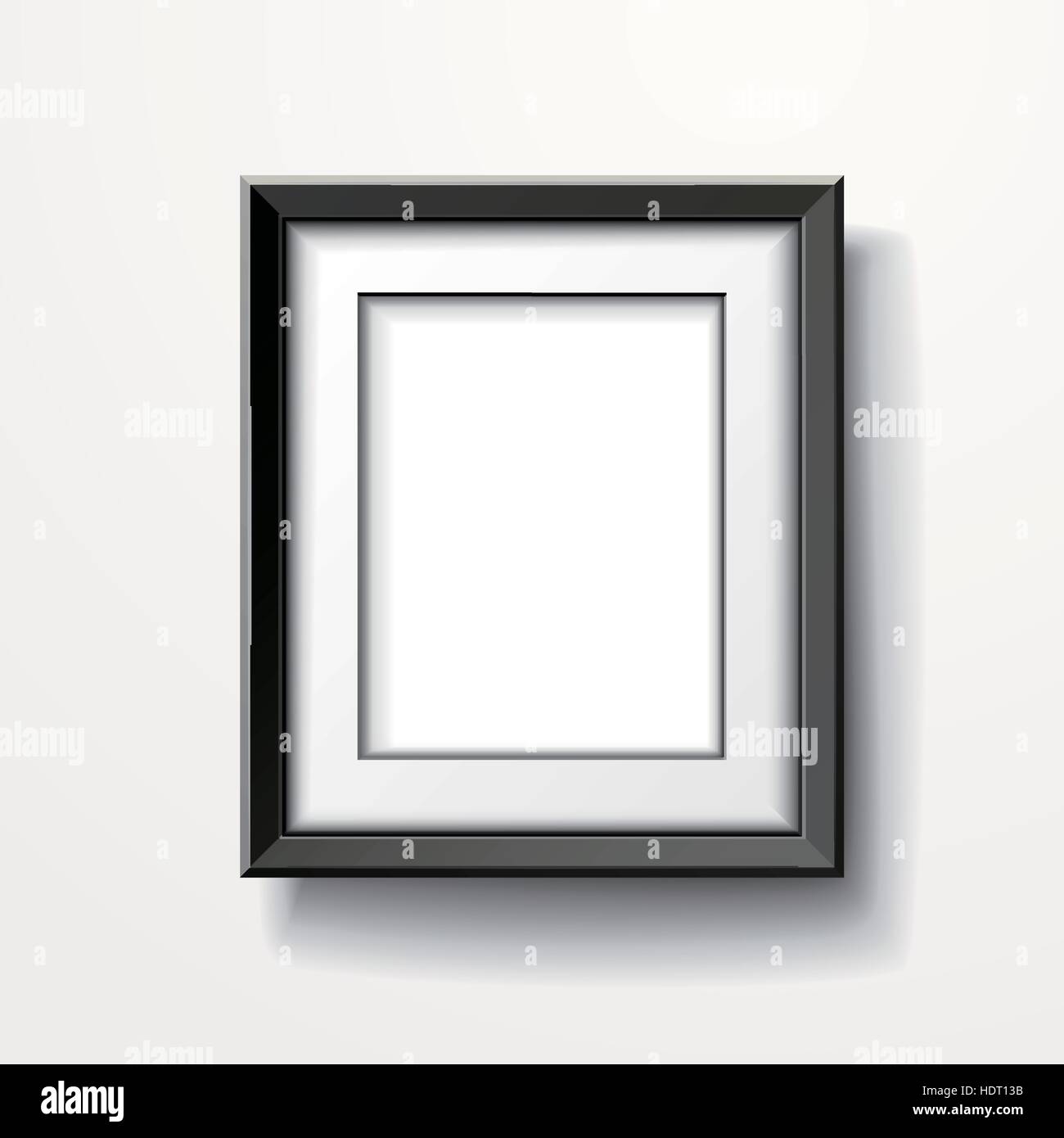 blank picture frame isolated on white wall Stock Vector