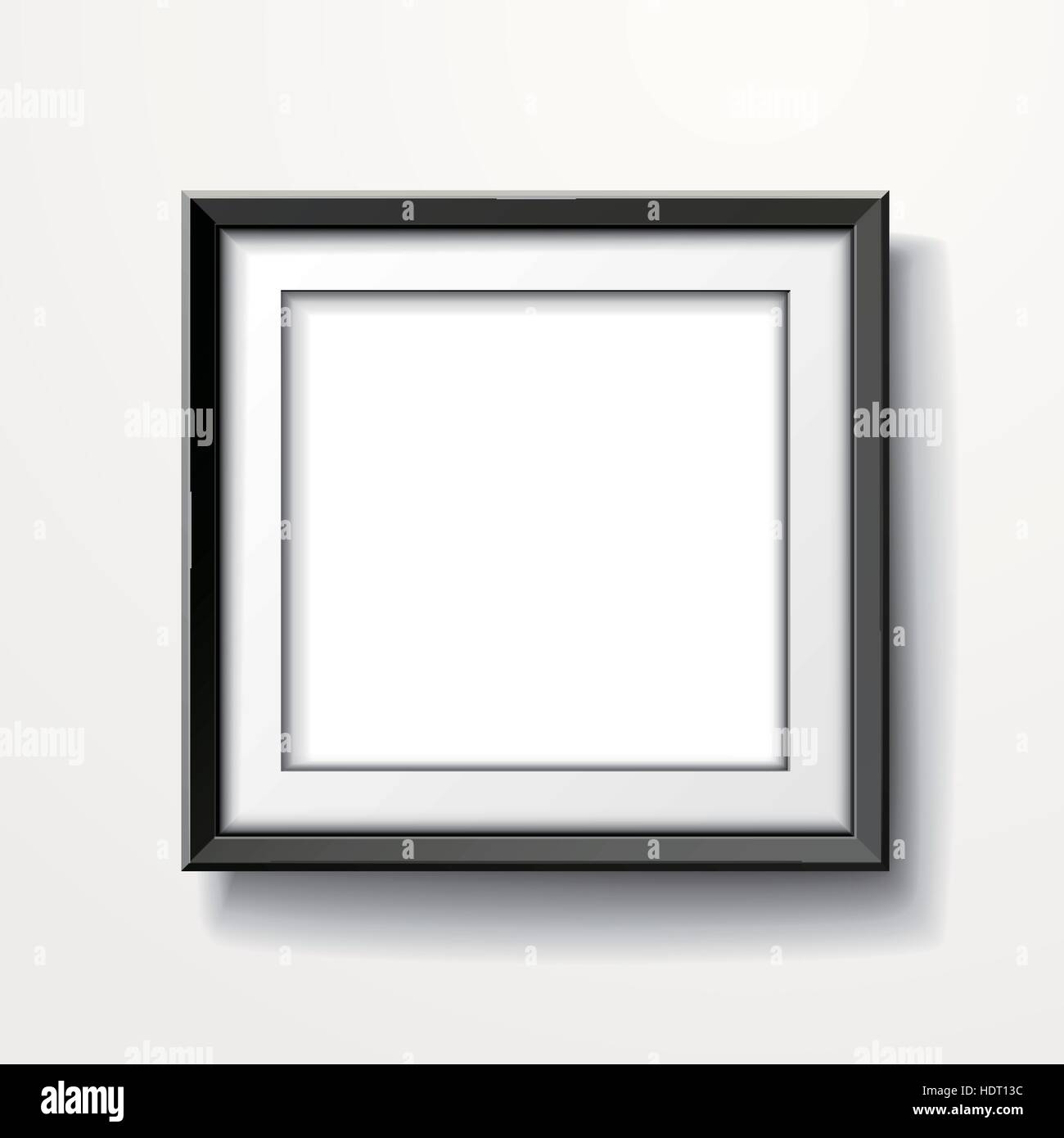 blank picture frame isolated on white wall Stock Vector