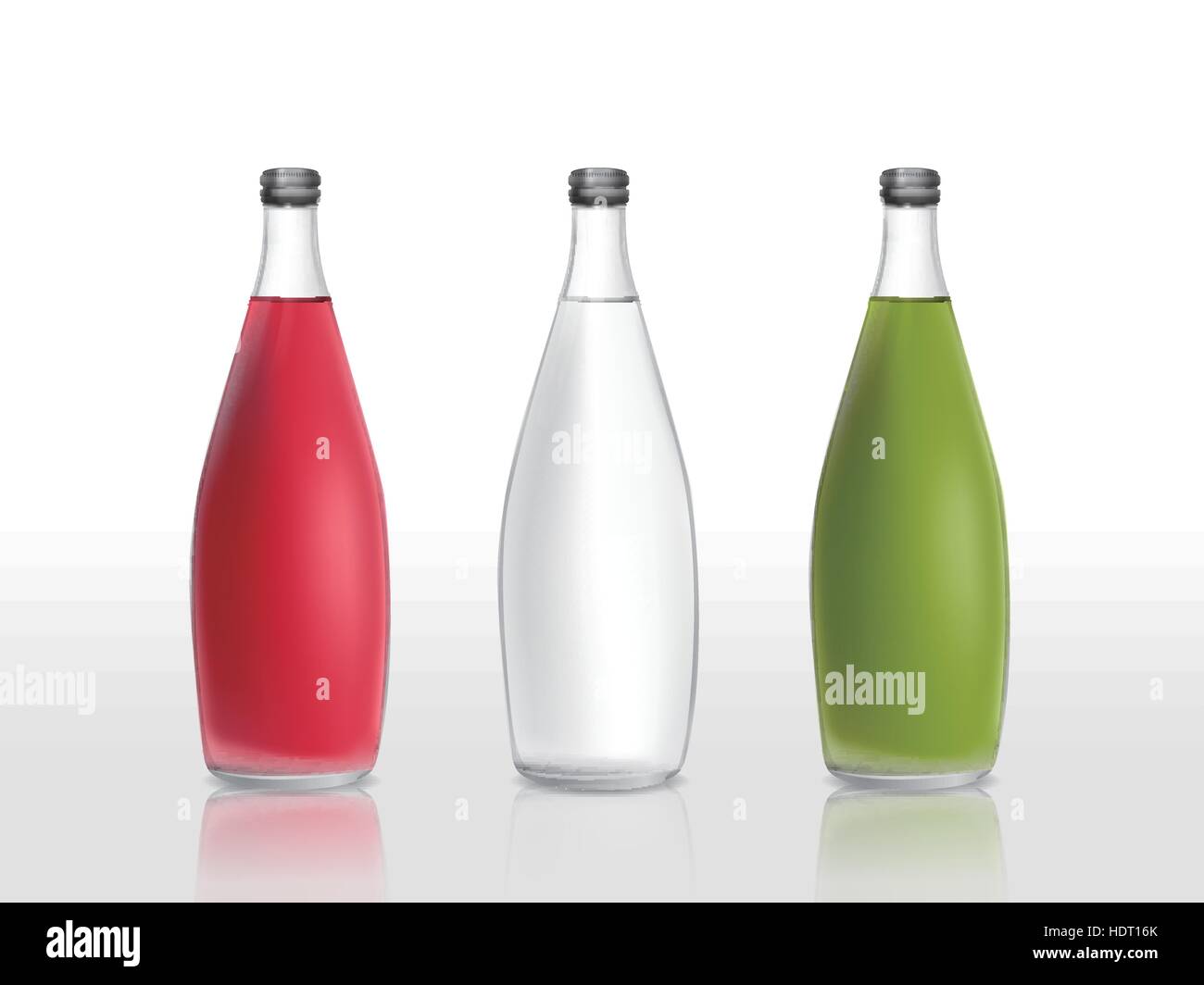 juice bottles set template isolated on white background Stock Vector