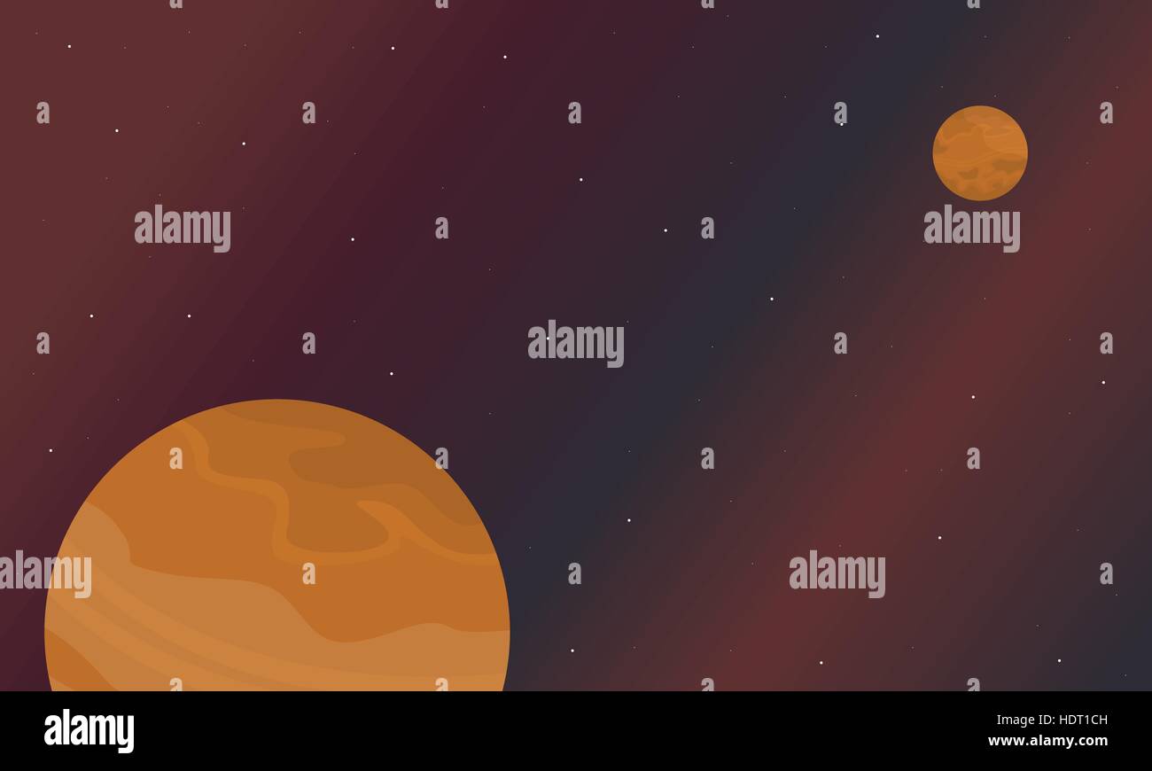 Scenery of space planets vector art Stock Vector Image & Art - Alamy