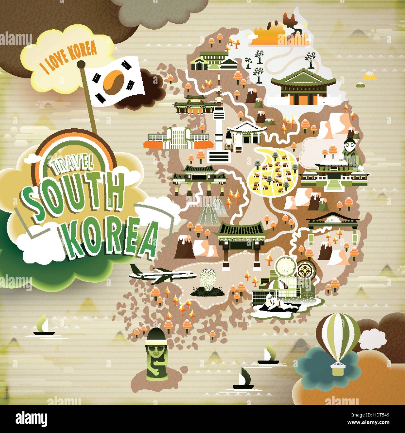 Lovely south korea travel map hi-res stock photography and images - Alamy