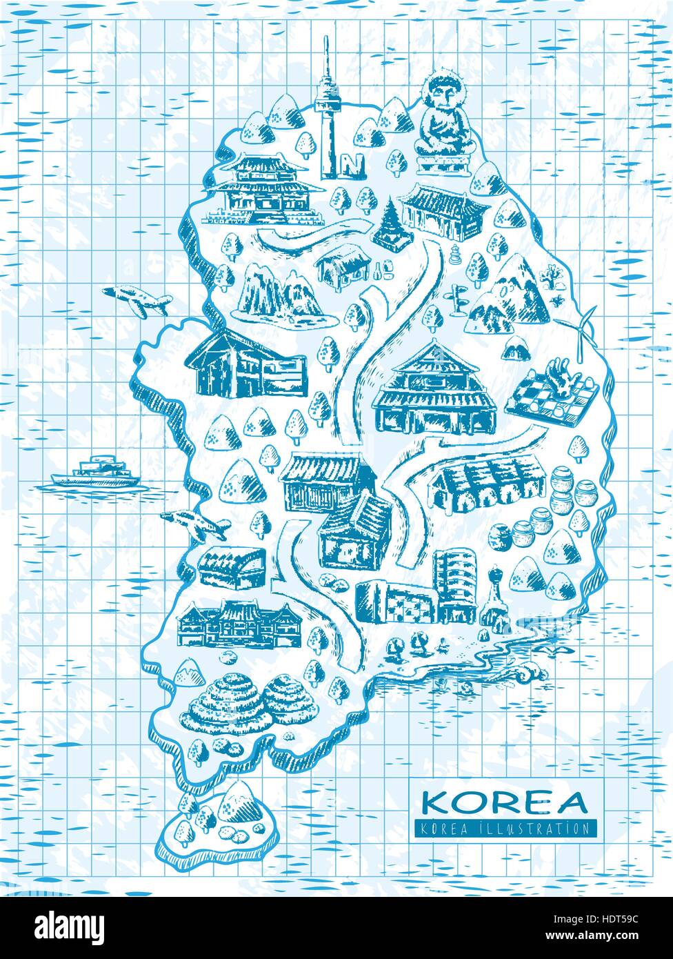 Lovely south korea travel map hi-res stock photography and images - Alamy