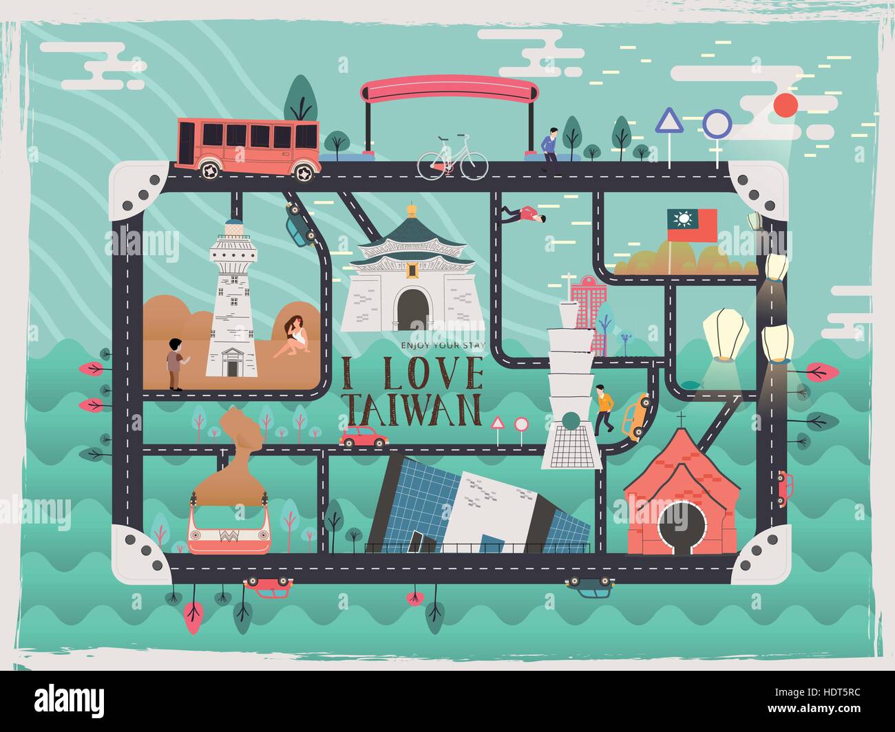 creative Taiwan travel elements toy kit design Stock Vector Image & Art