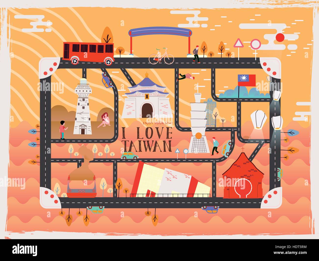 creative Taiwan travel elements toy kit design Stock Vector Image & Art