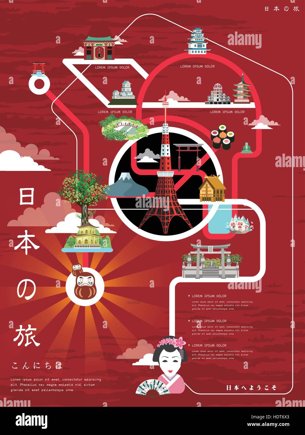 attractive Japan travel poster design Japan travel and Hello