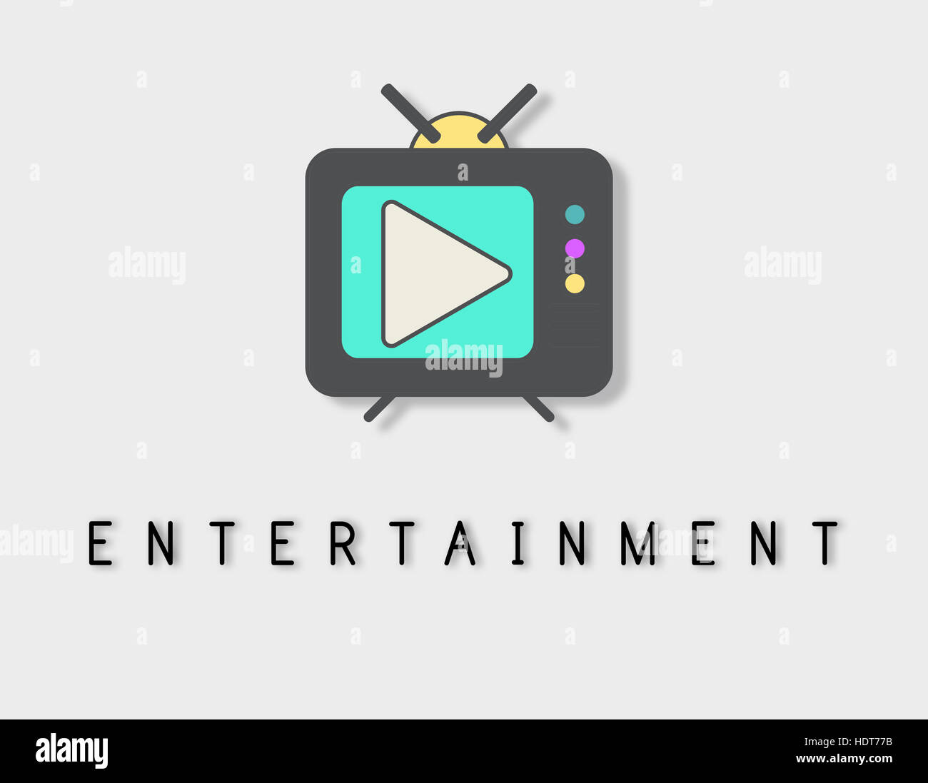 TV Play Button Media Entertainment Graphic Concept Stock Photo