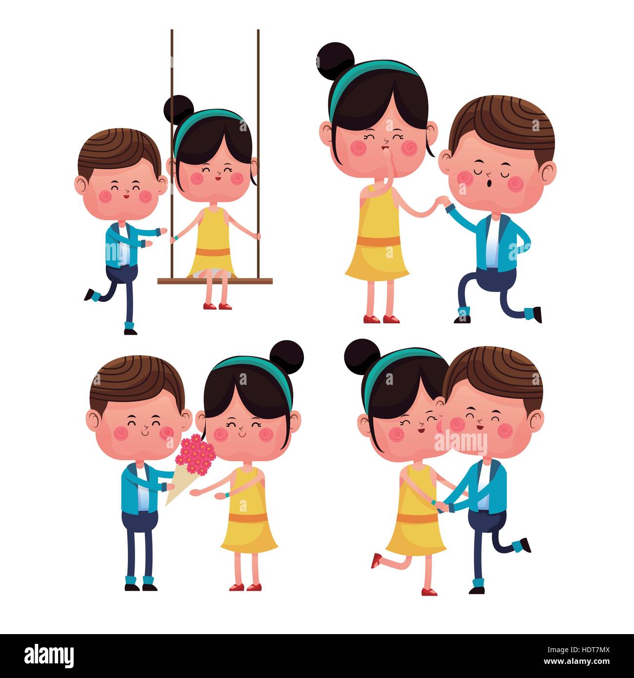 set couples love valentine day celebration Stock Vector Image & Art - Alamy