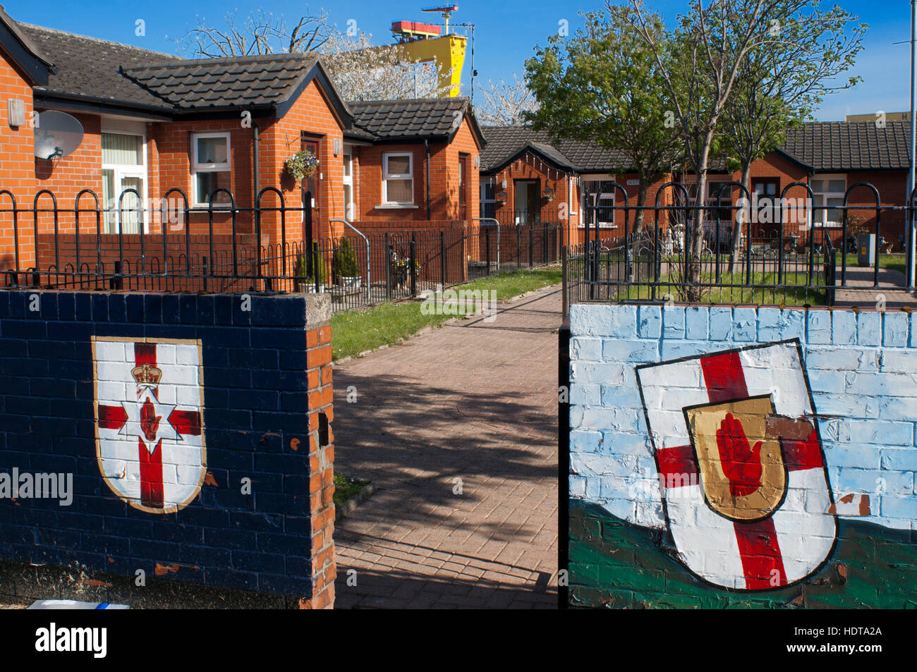 Sandy Row is a Protestant working class community in south Belfast, Northern Ireland, UK. It has a population of about 3,000. It is a staunchly loyali Stock Photo