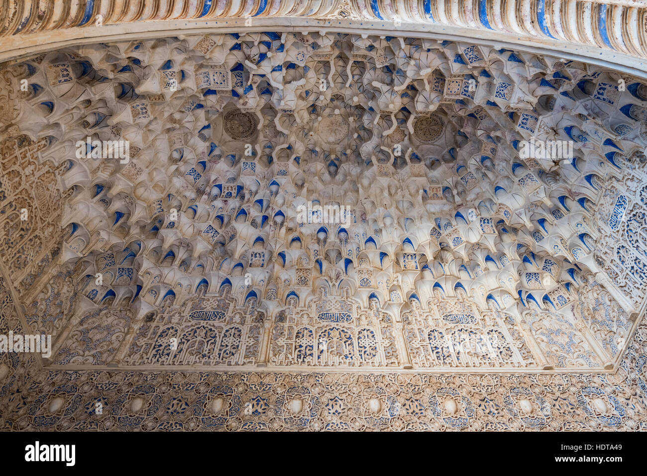 Ceiling of interiors of Alhambra Palace Stock Photo