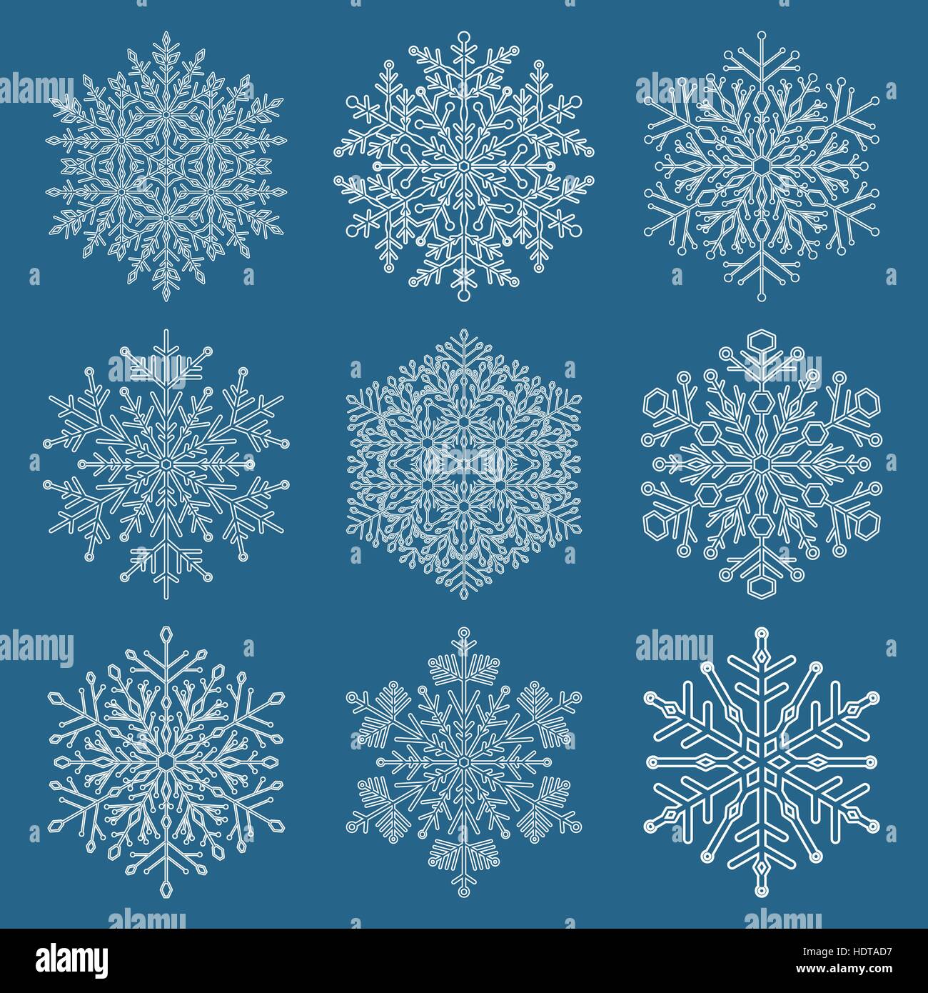 Set of Vector Snowflakes Stock Vector Image & Art - Alamy