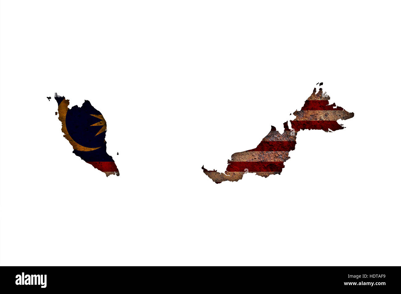 Map and flag of Malaysia on rusty metal Stock Photo - Alamy