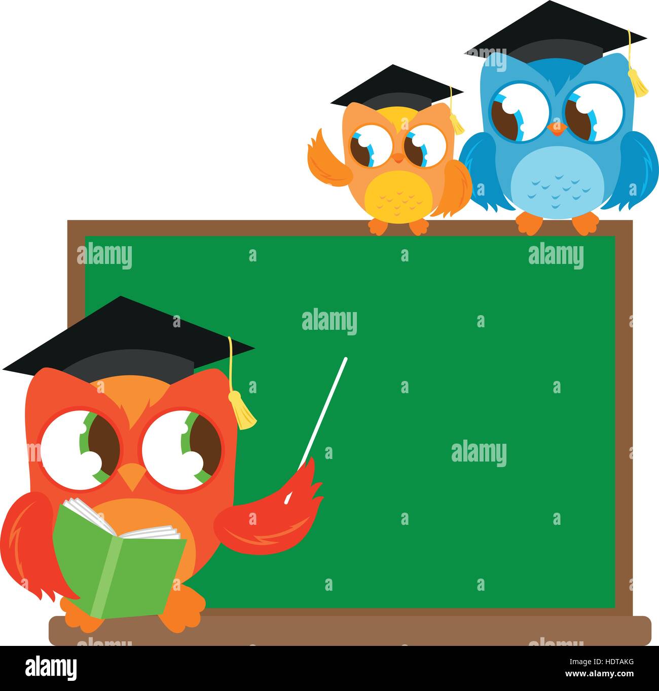 Owl teacher and students in the school classroom. Professor teaching in ...