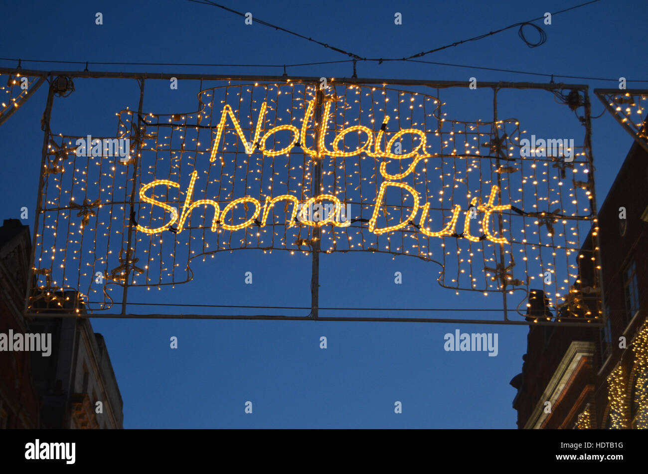 Christmas lights in Grafton Street, Dublin, Ireland Nov 2016 Stock