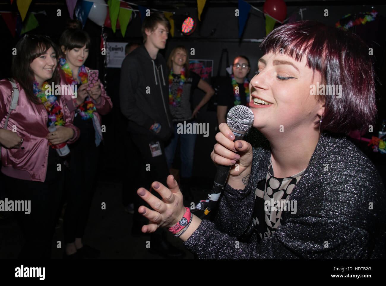 Undertone, Church Street, Cardiff, UK. 23rd October 2016 Chroma Lead singer Katie Hall preforms during their set at undertone on Church street. Chroma Stock Photo