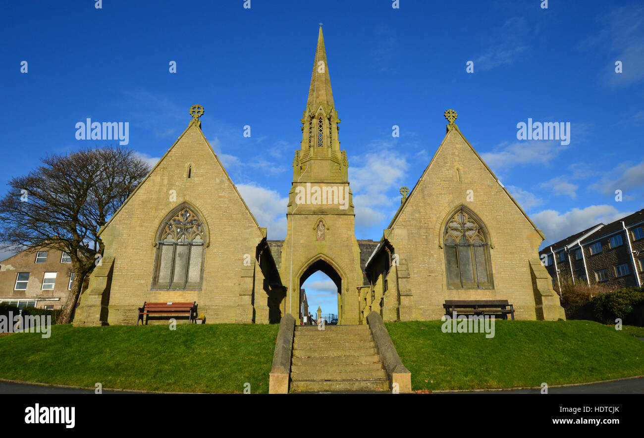 The Gothic Chapel of Rest on Keighley Road is the Entrance to Colne