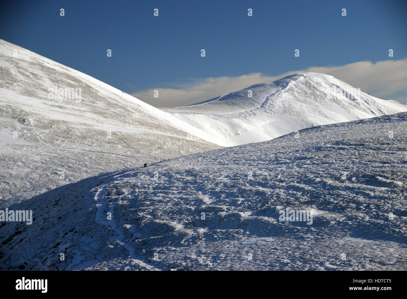 The Wainwright Skiddaw Little Man from near the Summit of Carl Side in Winter, Lake District National Park, Cumbria, UK. Stock Photo
