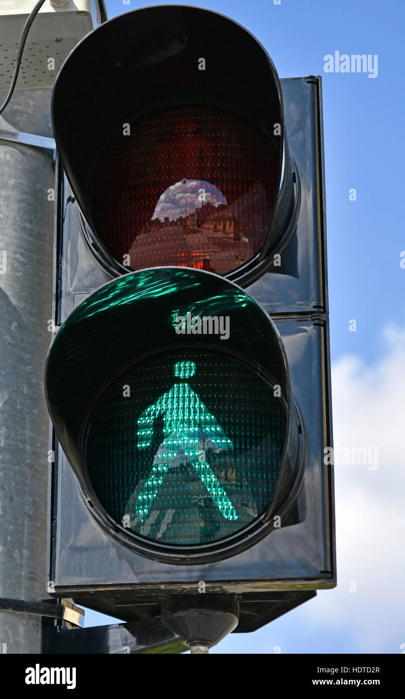 Green traffic light at the pedestrian road cossing Stock Photo - Alamy