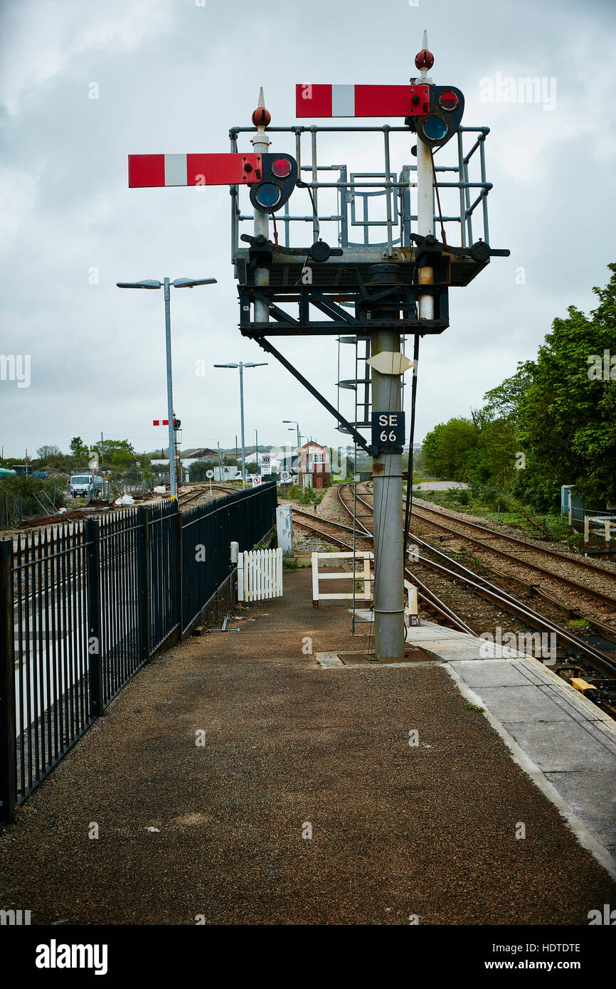 Signals St Erth Train Station Stock Photo Alamy