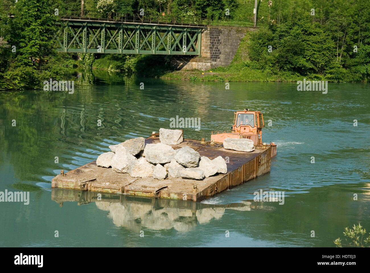 Shipping on the Enns River, Reichraming, Upper Austria, Austria, Europe Stock Photo