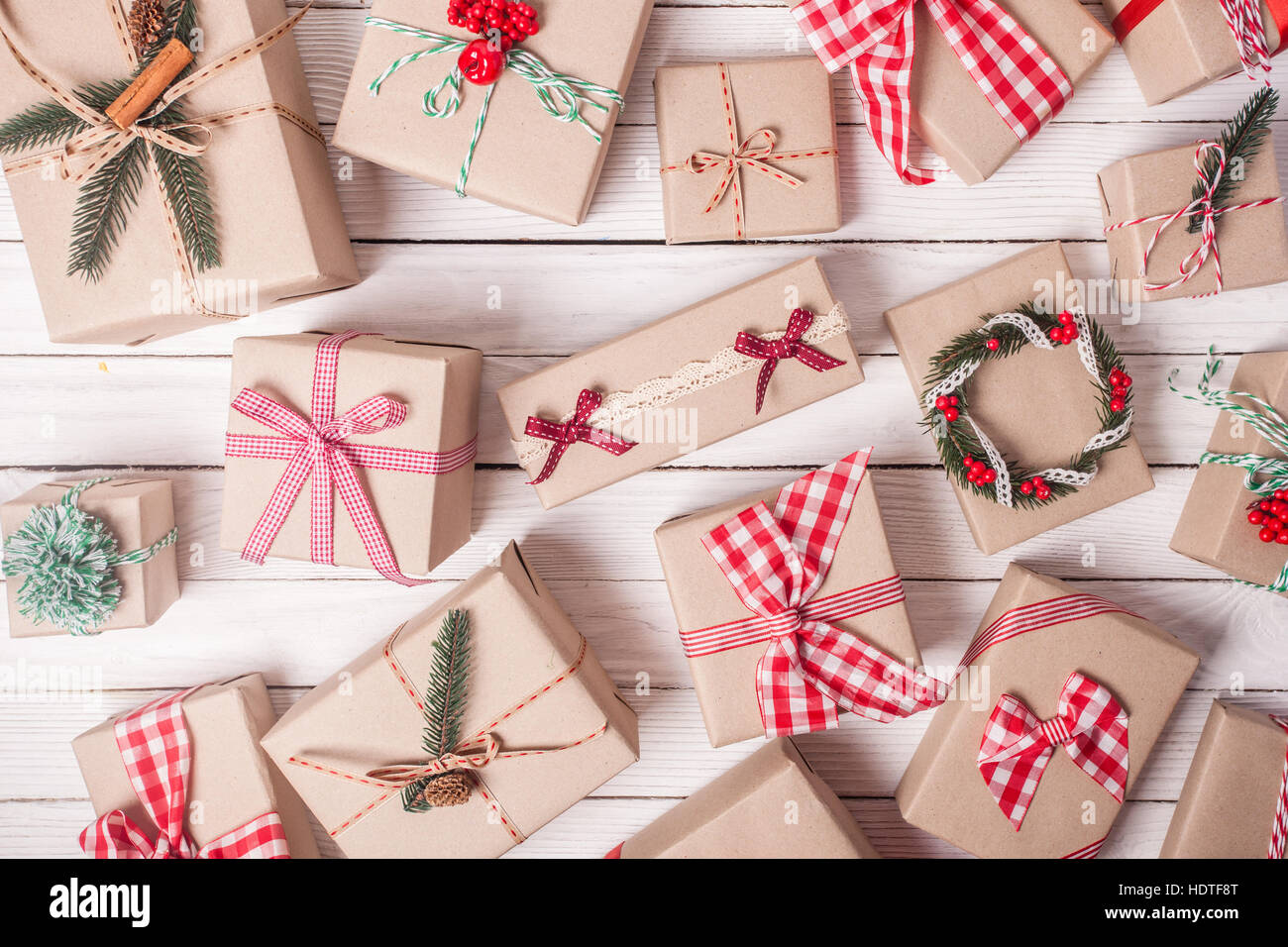 Christmas craft boxes Stock Photo - Alamy