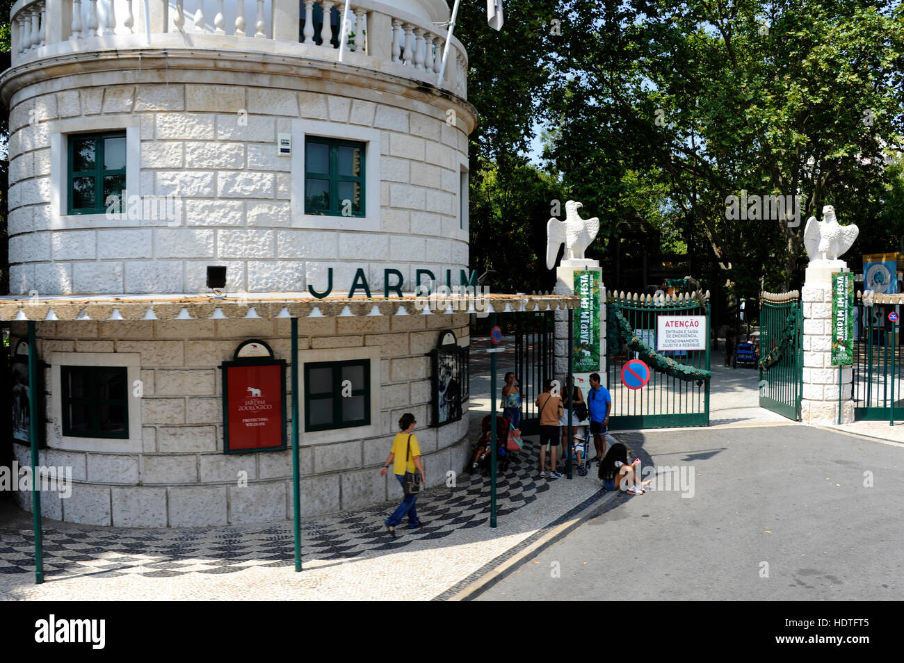 Jardim Zoologico, Entrance of  Lisbon Zoo, Lisboa, Lisbon, Portugal Stock Photo